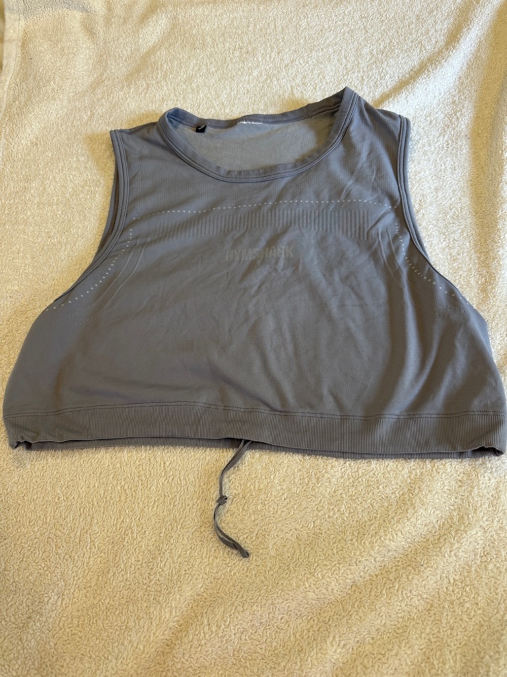Gymshark Women's blue Cropped Active Tank Top ( flaw read below)